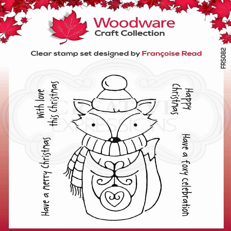 * | Woodware Craft Collection Foxy Christmas 4 In X 4 In Stamp