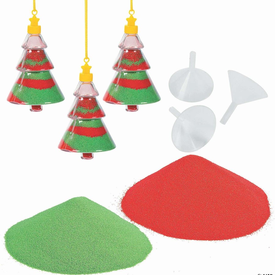 * | Sand Art Christmas Tree Necklace Craft Kit For 24