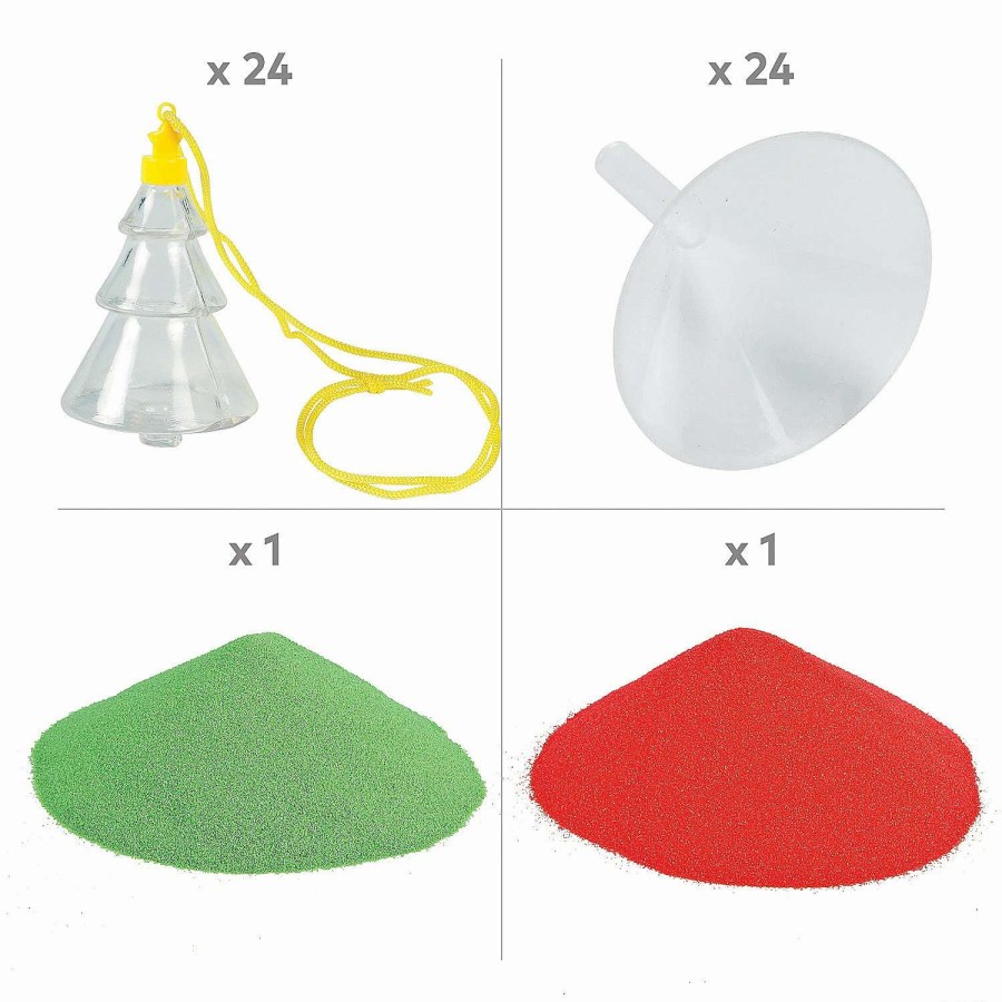 * | Sand Art Christmas Tree Necklace Craft Kit For 24