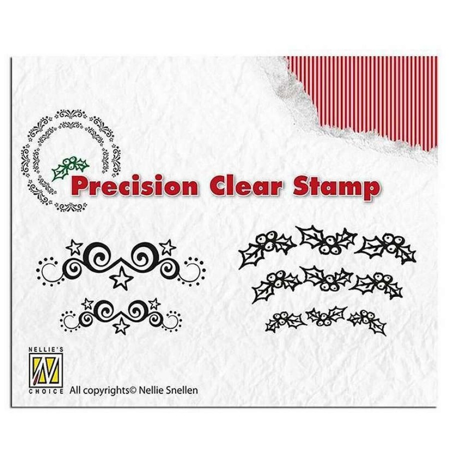 * | Nellie'S Choice Precision Stamps Christmas Starswirlsholly