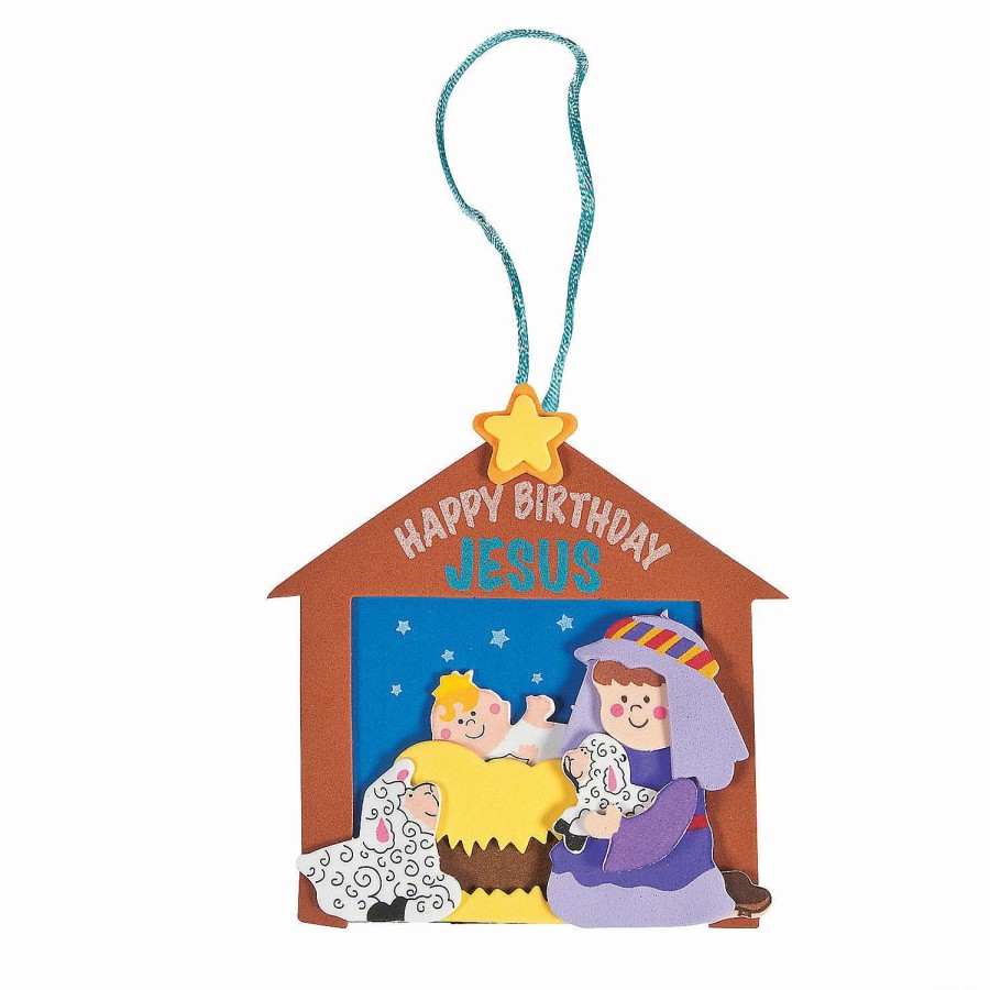 * | Happy Birthday Jesus Christmas Ornament Craft Kit Makes 12