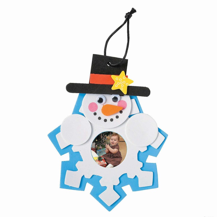 * | Snowman & Snowflake Picture Frame Christmas Ornament Craft Kit Makes 12