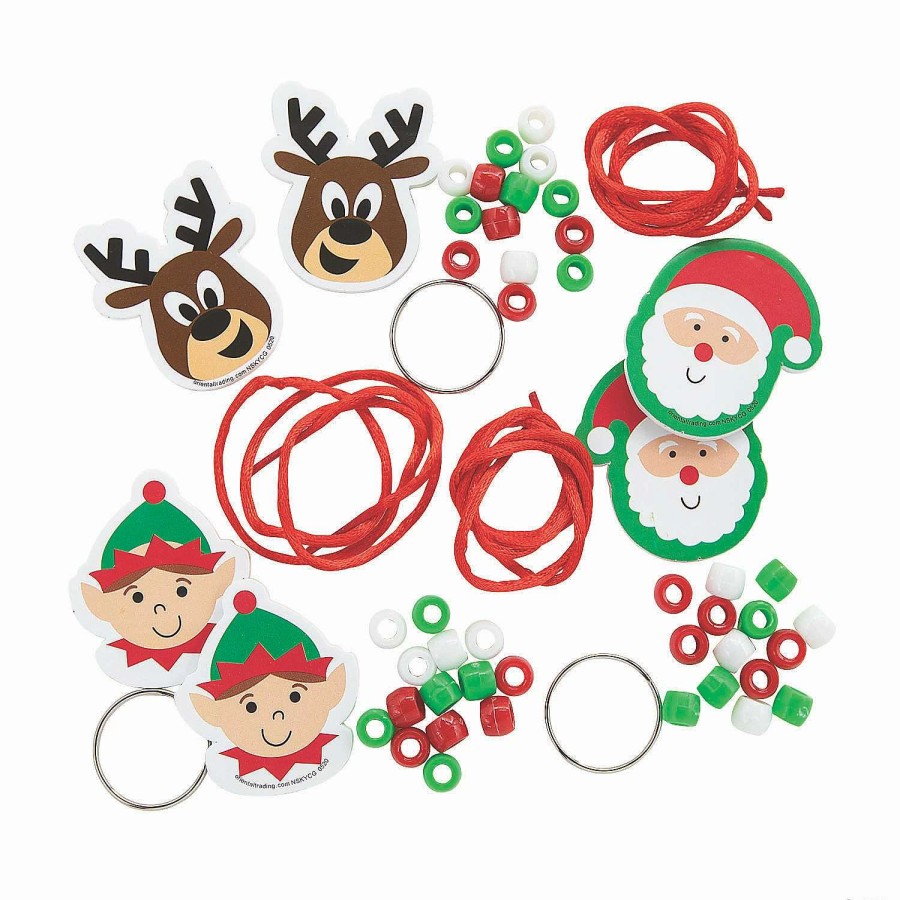 * | Bulk Christmas Beaded Keychain Craft Kit Makes 50