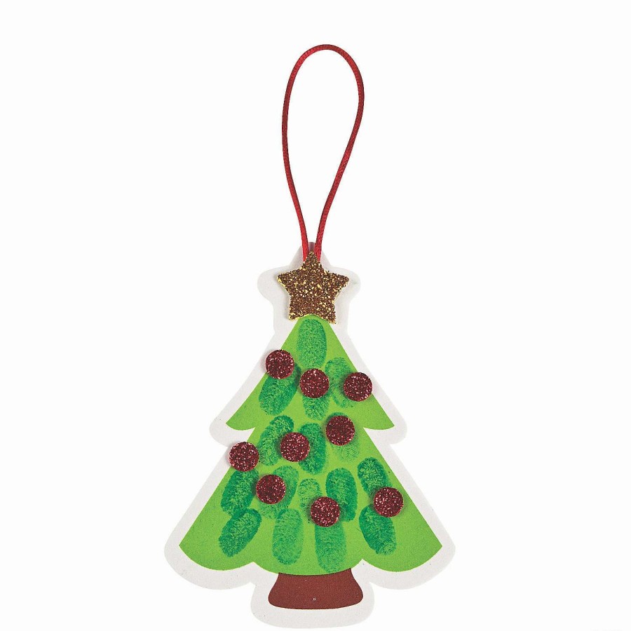 * | Thumbprint Christmas Tree Ornament Craft Kit Makes 12