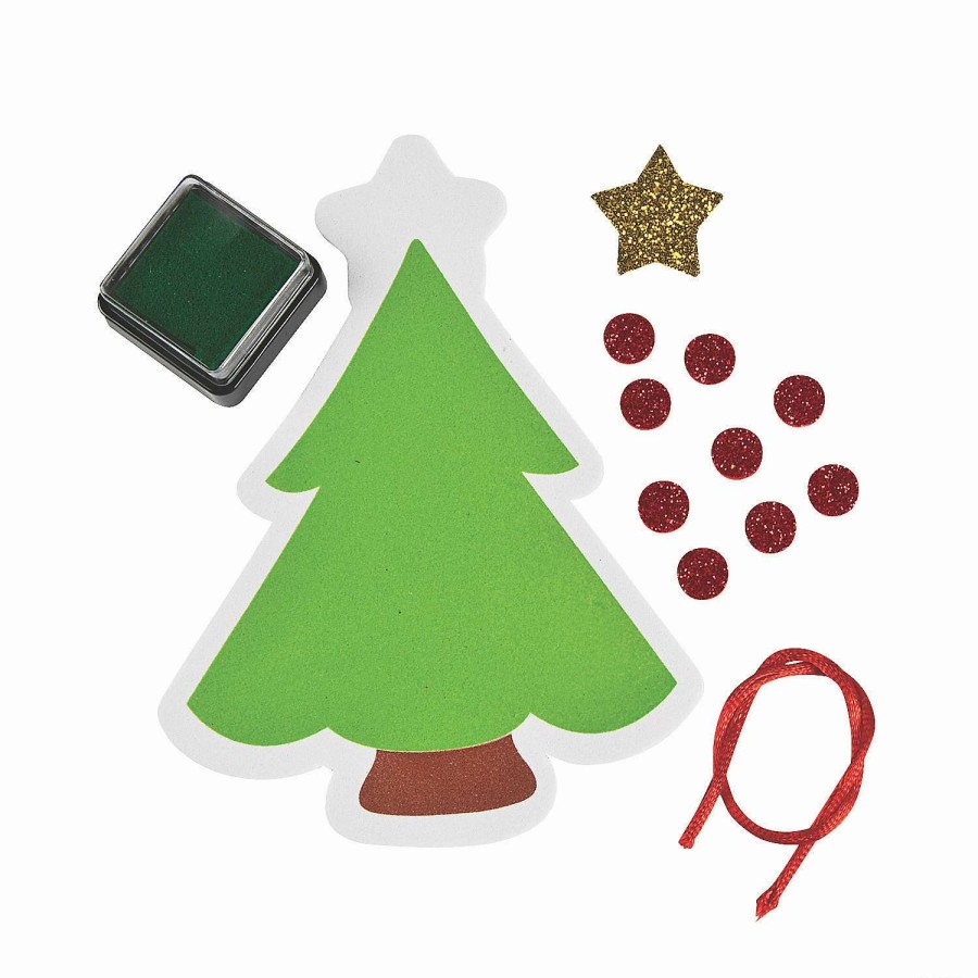 * | Thumbprint Christmas Tree Ornament Craft Kit Makes 12