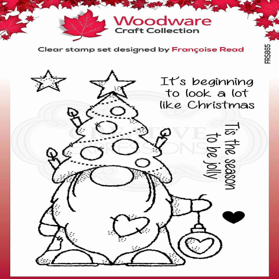 * | Woodware Craft Collection Woodware Clear Singles Christmas Tree Gnome 4 In X 6 In Stamp