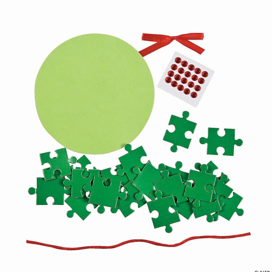 * | Puzzle Piece Christmas Wreath Picture Frame Ornament Craft Kit Makes 12