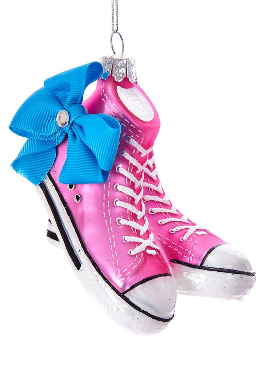 * | Jojo Siwa Sneakers W/ Bow Glass Christmas Ornament