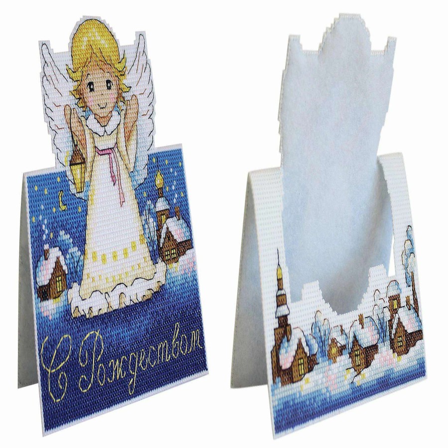 * | Mp Studia Postcard. Christmas P-711 Plastic Canvas Counted Cross Stitch Kit