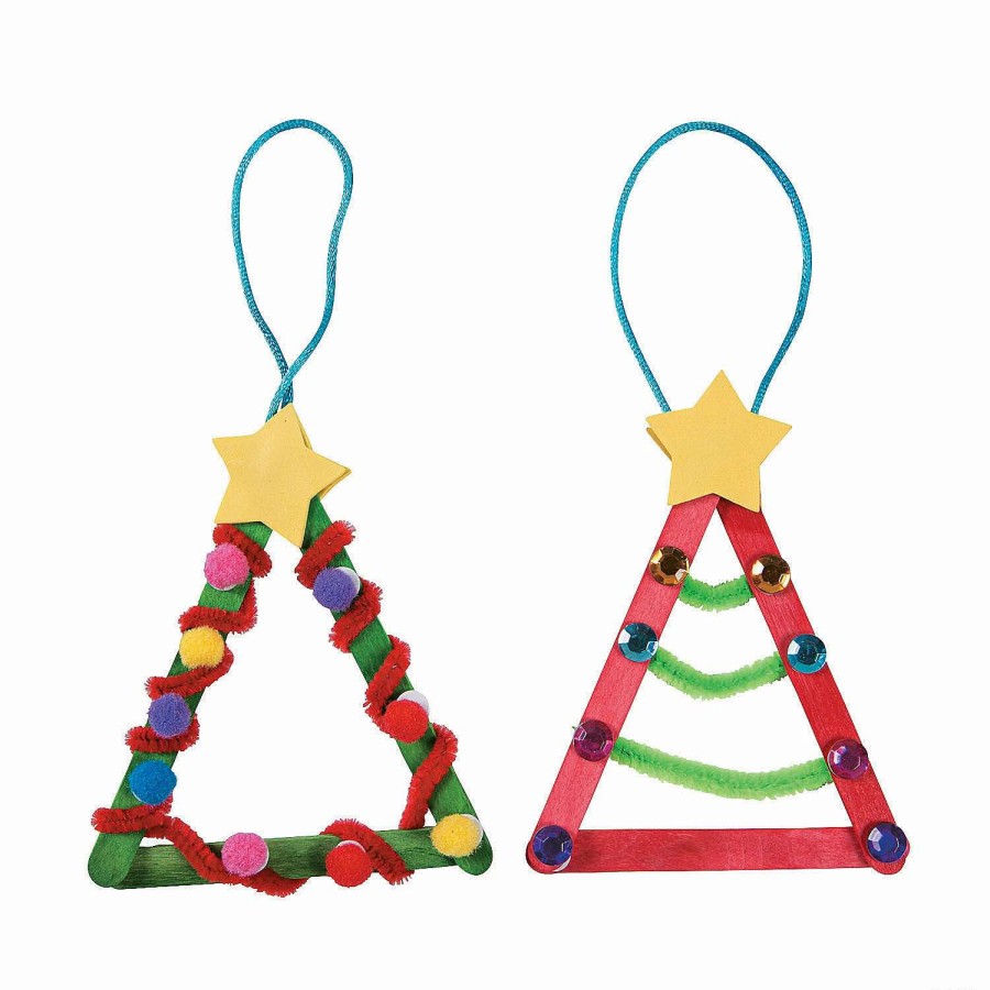 * | Craft Stick Christmas Tree Ornament Craft Kit Makes 12