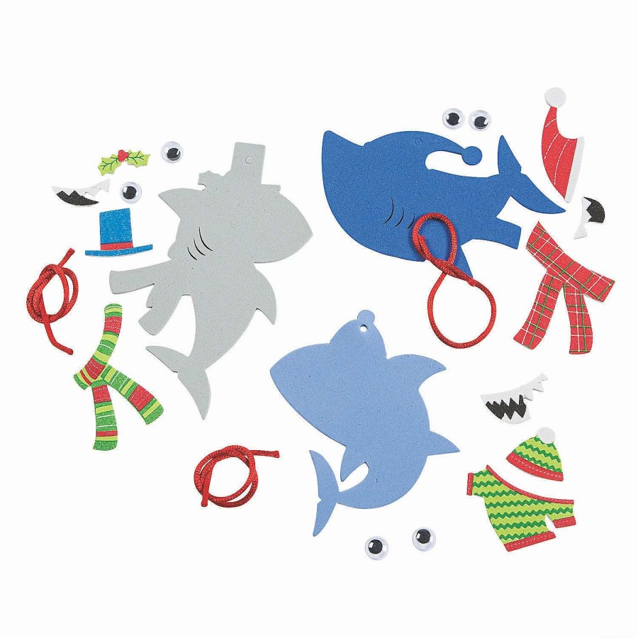 * | Christmas Shark Ornament Craft Kit Makes 12