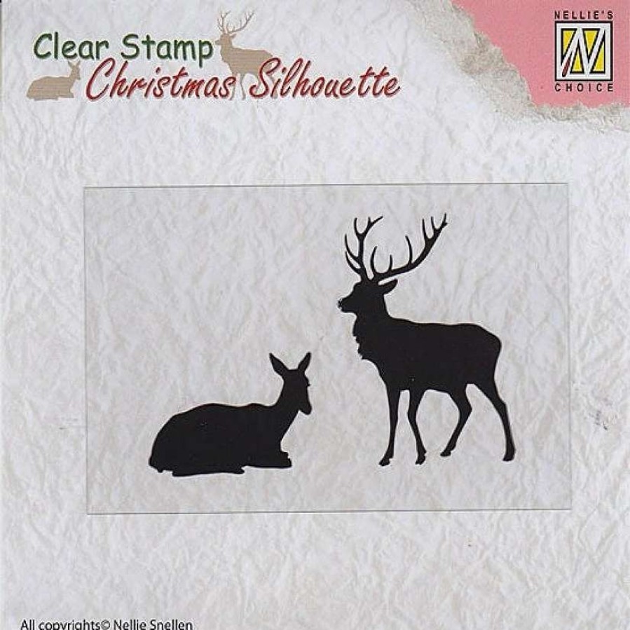 * | Nellie'S Choice Christmas Silhouette Clear Stamps Reindeer