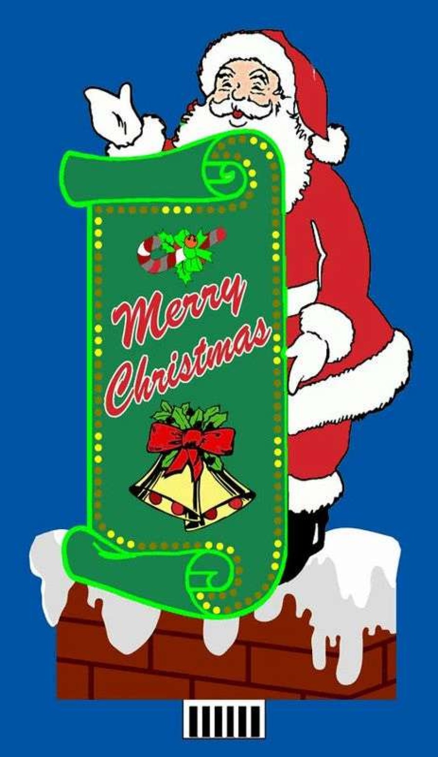 * | Micro Structures 882018 Ho/O Merry Christmas Santa Animated Neon Sign