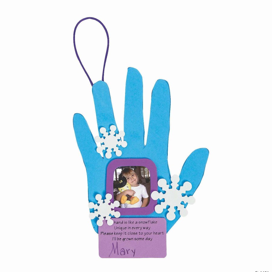 * | Handprint Snowflake Picture Frame Christmas Ornament Craft Kit Makes 12