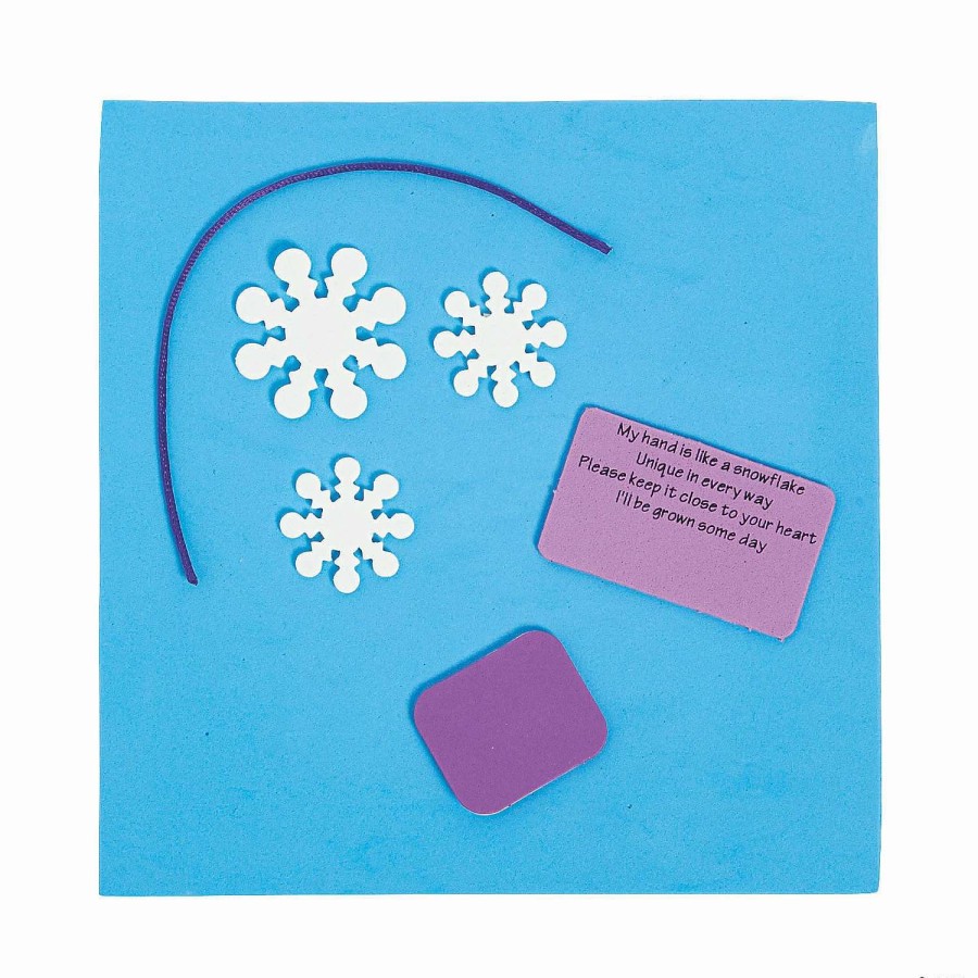 * | Handprint Snowflake Picture Frame Christmas Ornament Craft Kit Makes 12