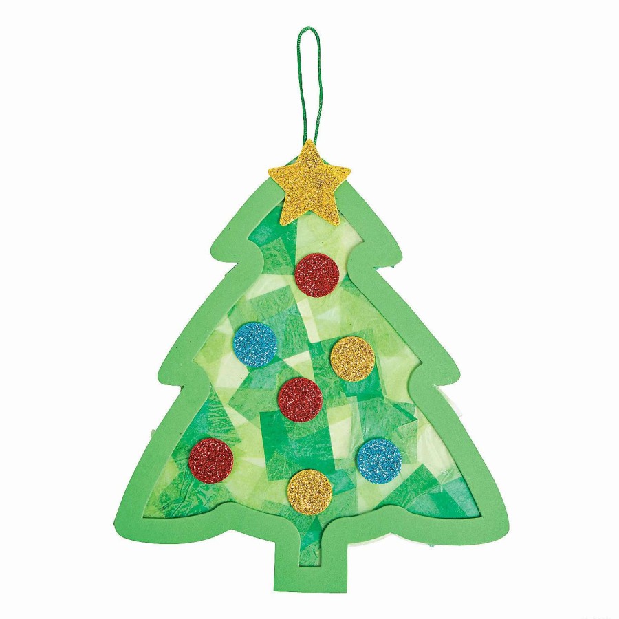 * | Tissue Paper Christmas Tree Craft Kit- Makes 12