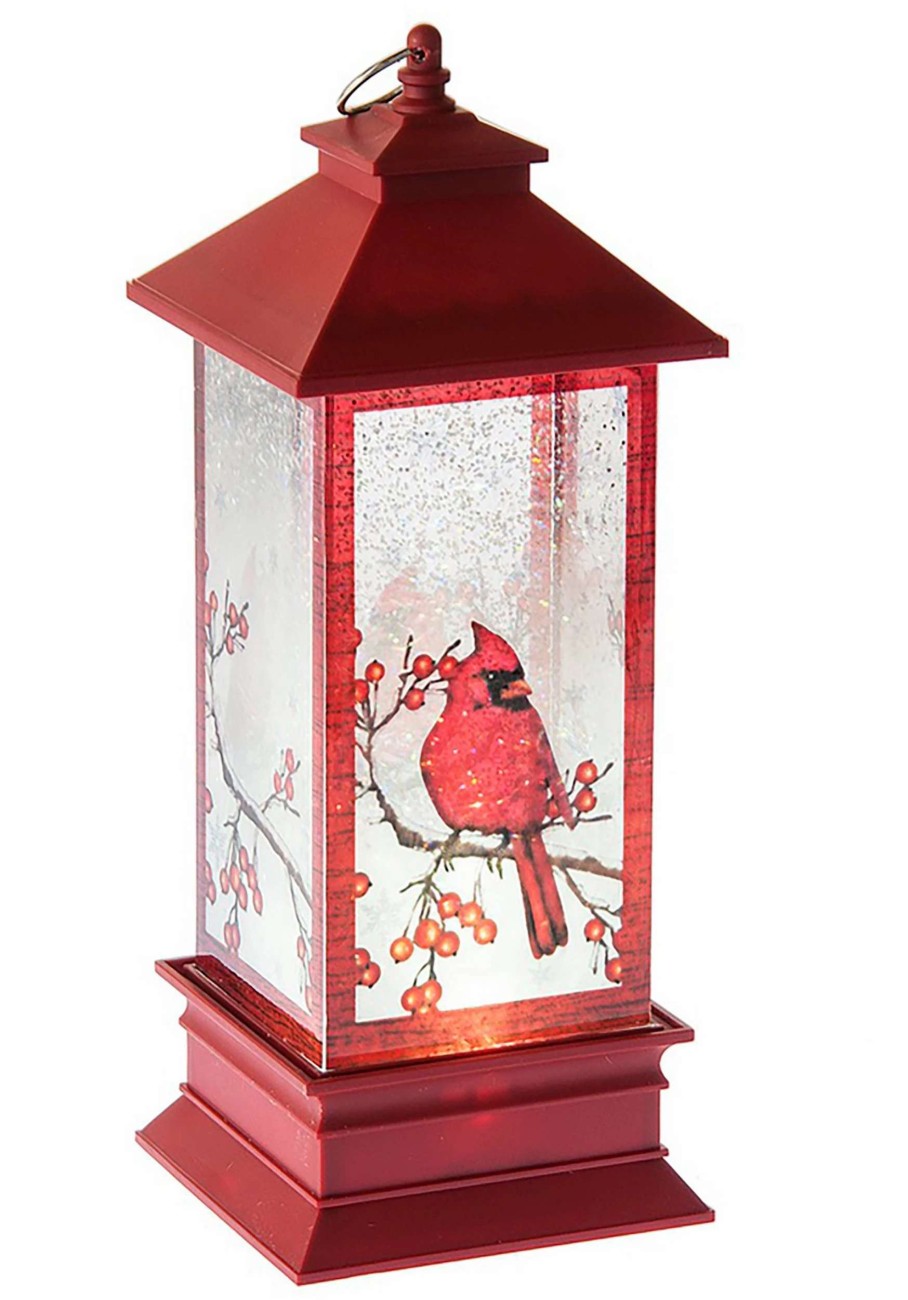 * | Lighted Led Shimmer Cardinal Lantern Christmas Decor