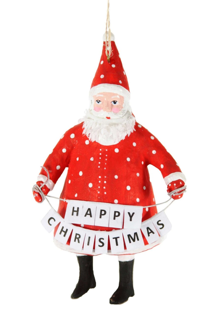 * | Santa Christmas Salutations Ornament