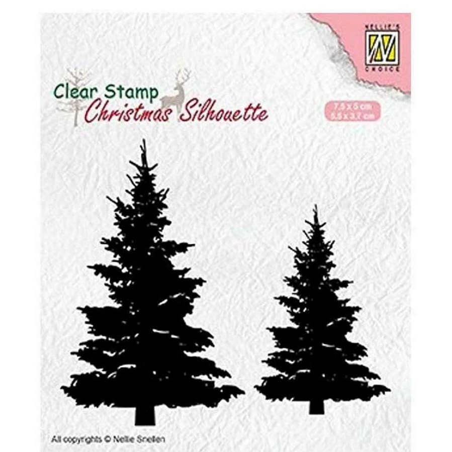 * | Nellie'S Choice Clear Stamp Christmas Silhouette Fir Trees