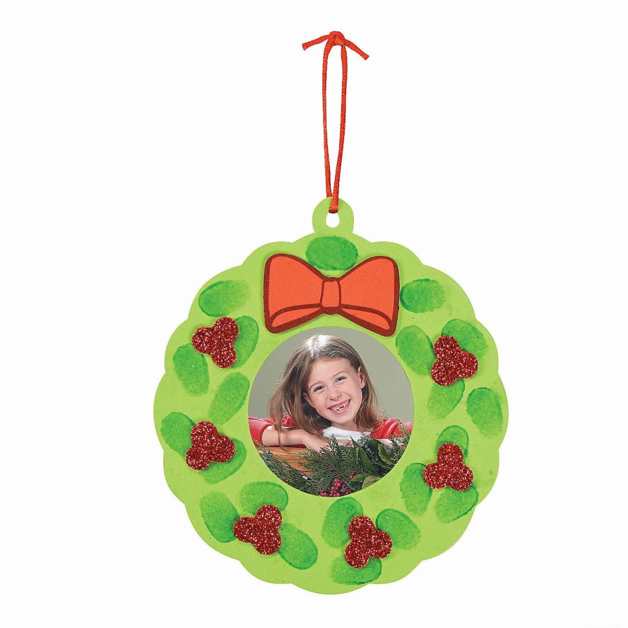 * | Thumbprint Wreath Picture Frame Christmas Ornament Craft Kit Makes 12