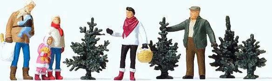 * | Preiser 10627 Ho Christmas Tree Sales Figures (Set Of 6)