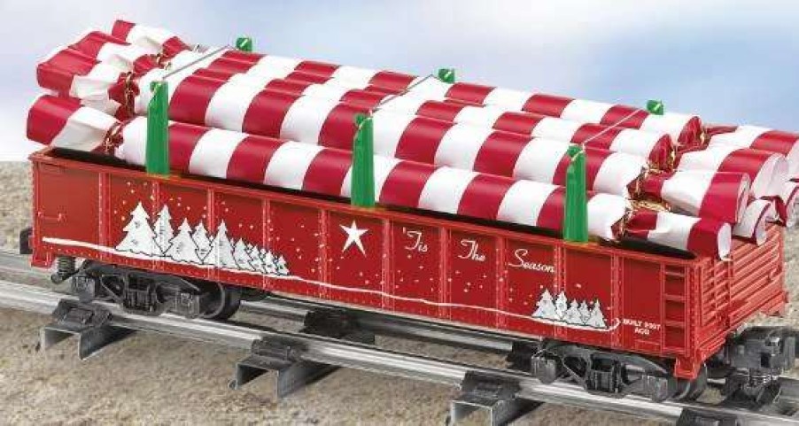 * | American Flyer 6-48553 S Gauge Christmas Gondola With Candy Canes Load