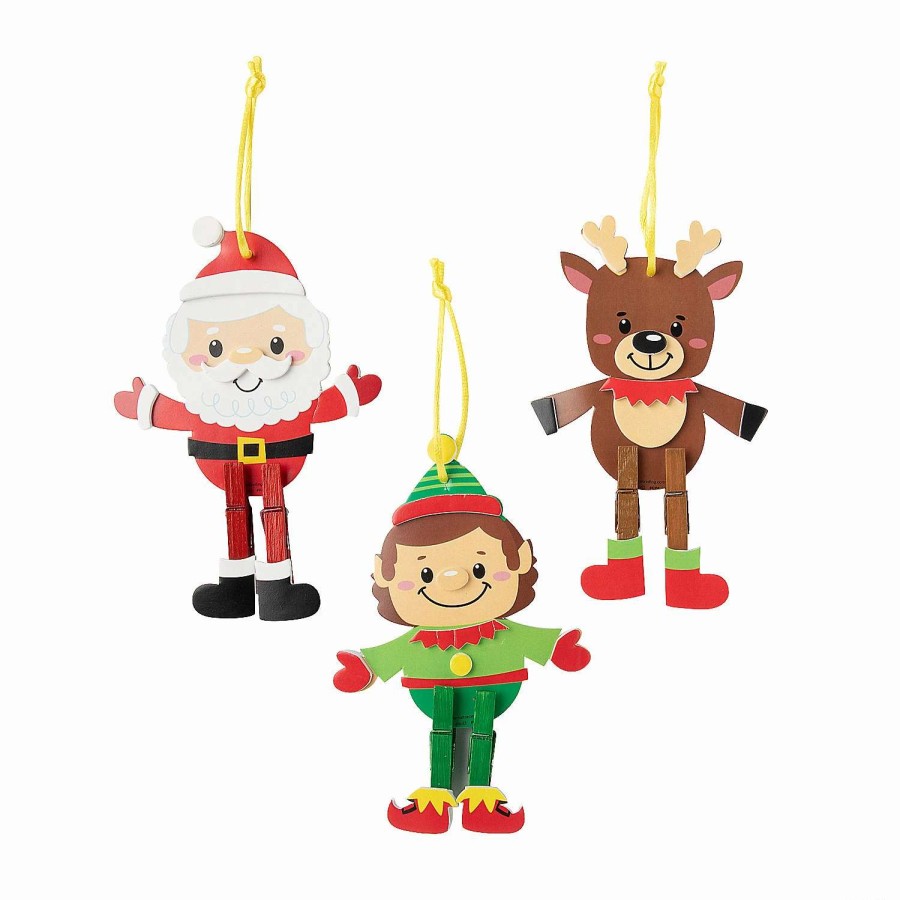 * | Christmas Character Clothespin Ornament Craft Kit Makes 12