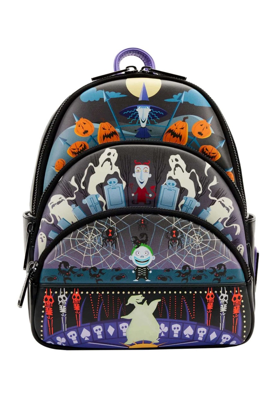 * | Loungefly Disney Nightmare Before Christmas Glow Triple Pocket Mini Backpack