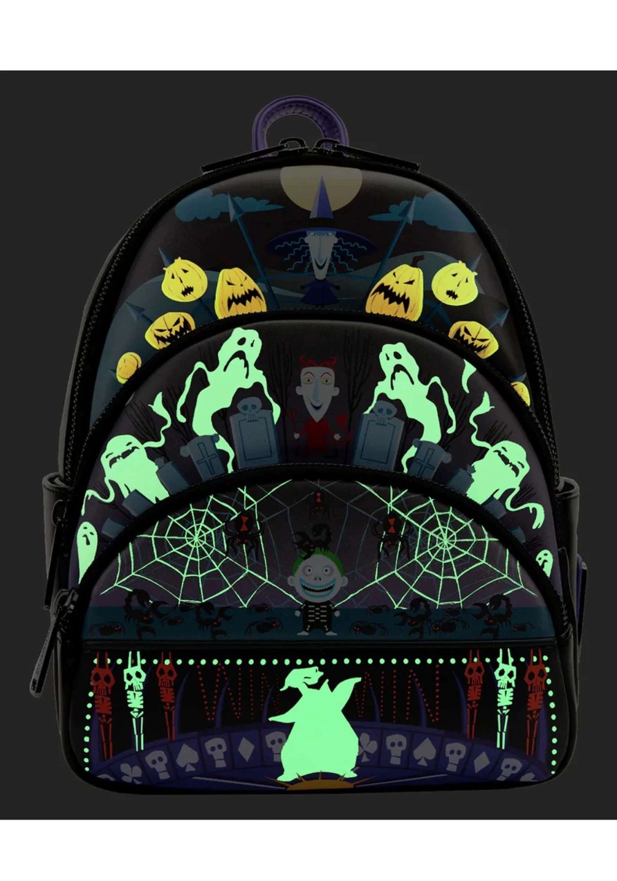 * | Loungefly Disney Nightmare Before Christmas Glow Triple Pocket Mini Backpack