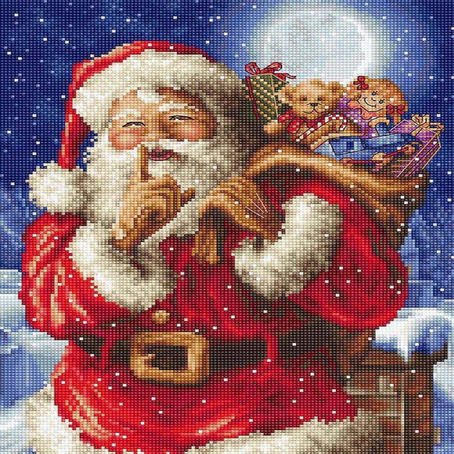 * | Crafting Spark (Wizardi) Counted Cross Stitch Kit Santa Christmas Secret L8000