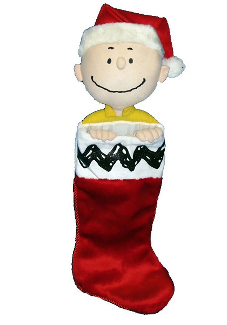 * | 21-Inch Charlie Brown Plush Head Christmas Stocking