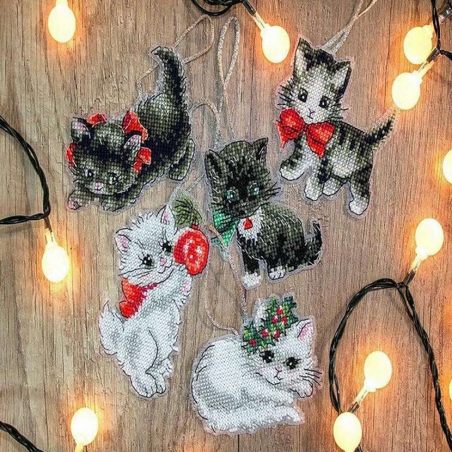 * | Letistitch Counted Cross Stitch Kit Christmas Kittens Toys Leti987