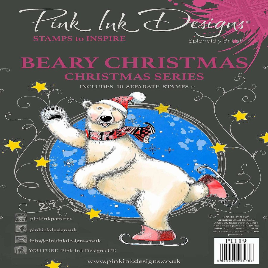 * | Pink Ink Designs Beary Christmas A5 Clear Stamp