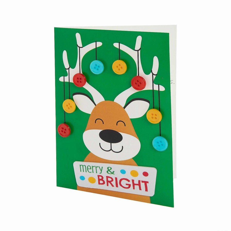 * | Reindeer Button Christmas Card Craft Kit Makes 12