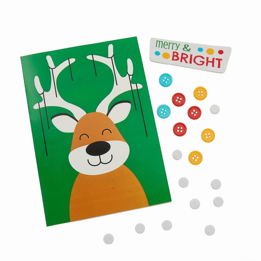 * | Reindeer Button Christmas Card Craft Kit Makes 12