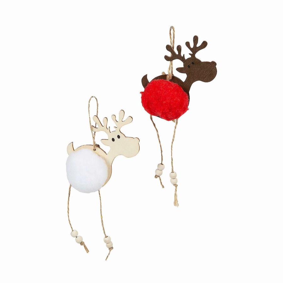 * | Pom Pom Reindeer Christmas Ornament Craft Kit Makes 12