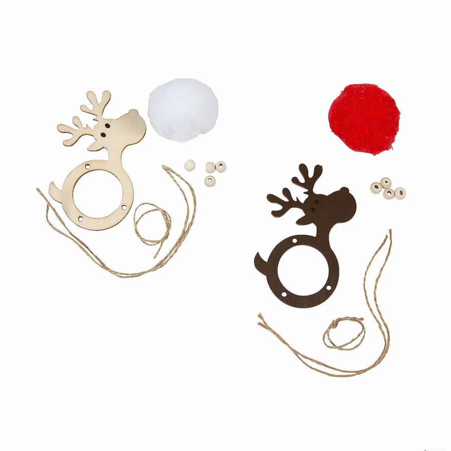 * | Pom Pom Reindeer Christmas Ornament Craft Kit Makes 12