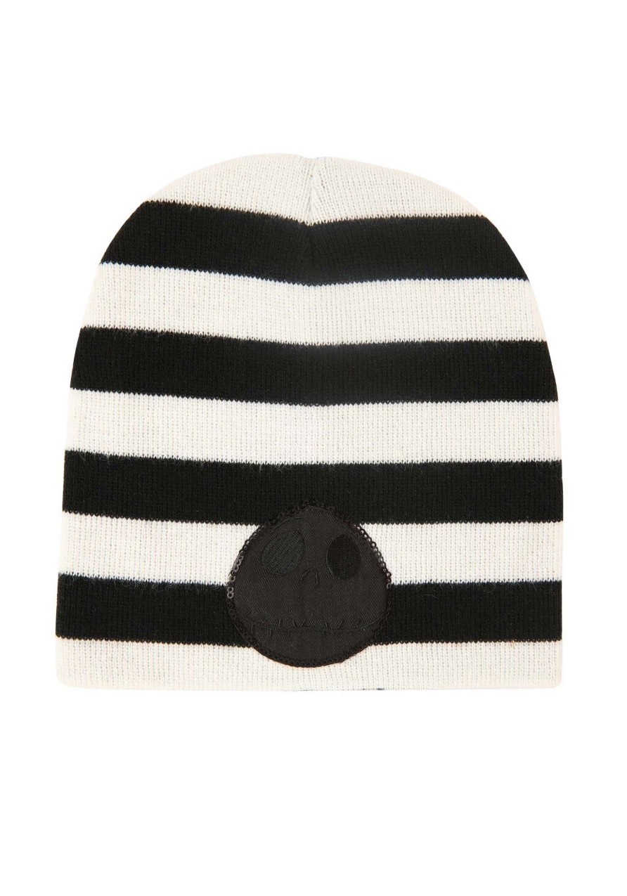 * | Nightmare Before Christmas Sequin Striped Knit Hat For Adults