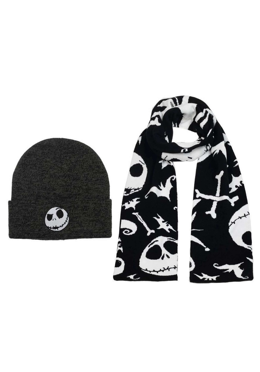 * | The Nightmare Before Christmas Jack Skellington Beanie And Scarf Set