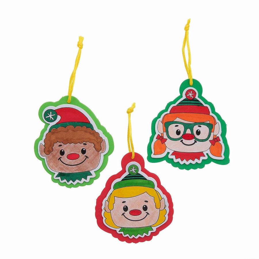 * | Color Your Own Christmas Elf Ornament Craft Kit Makes 12