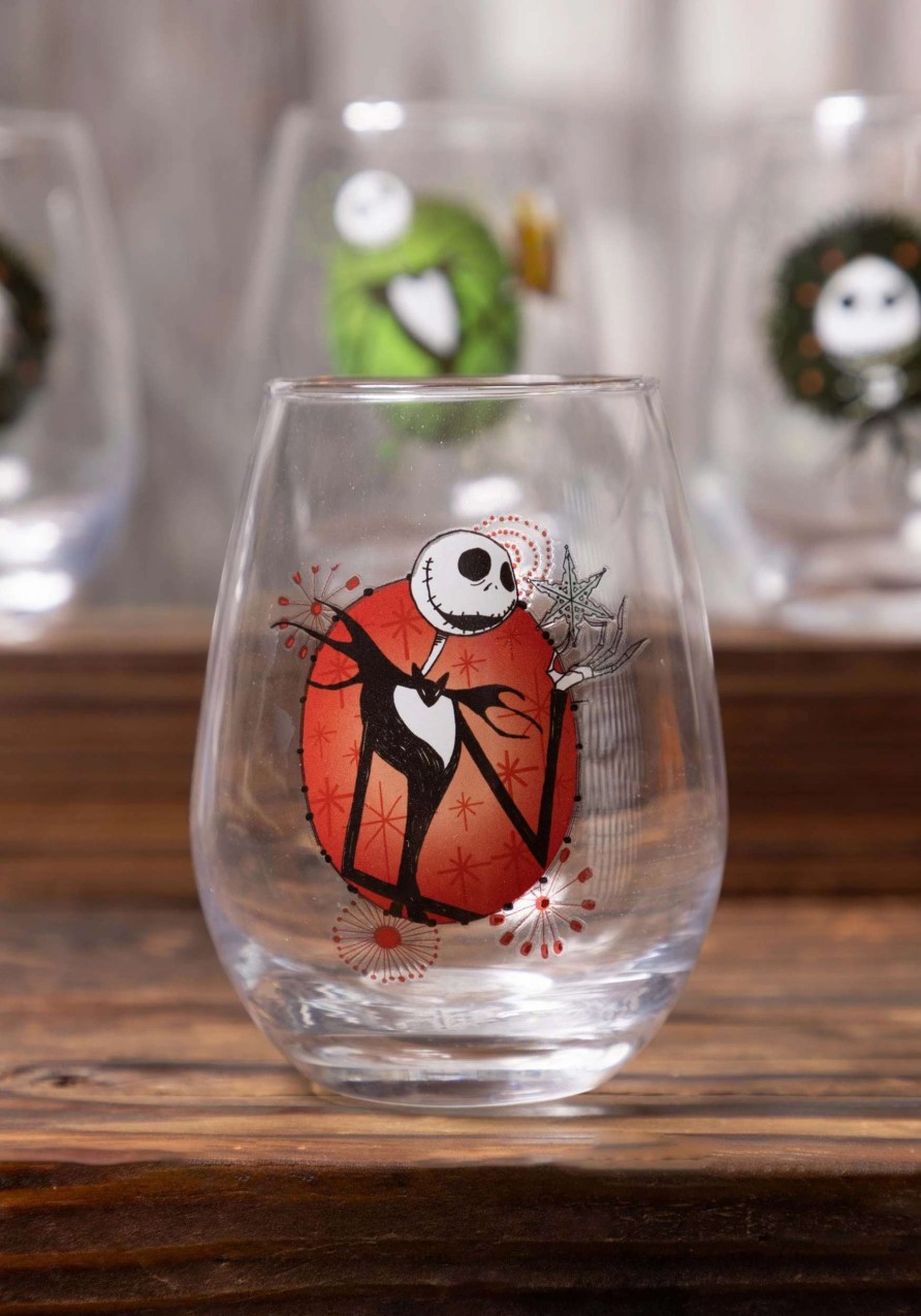 * | Nightmare Before Christmas Holiday Art 4 Piece Stemless Glass Set