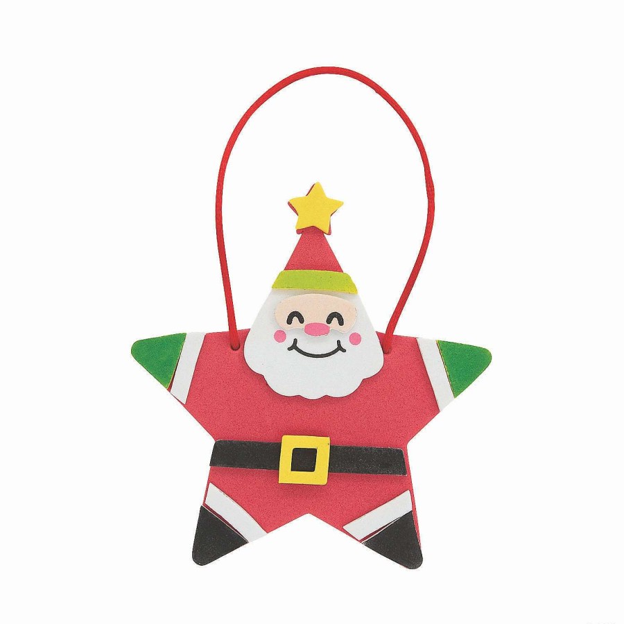 * | Star-Shaped Santa Christmas Ornament Craft Kit Makes 12