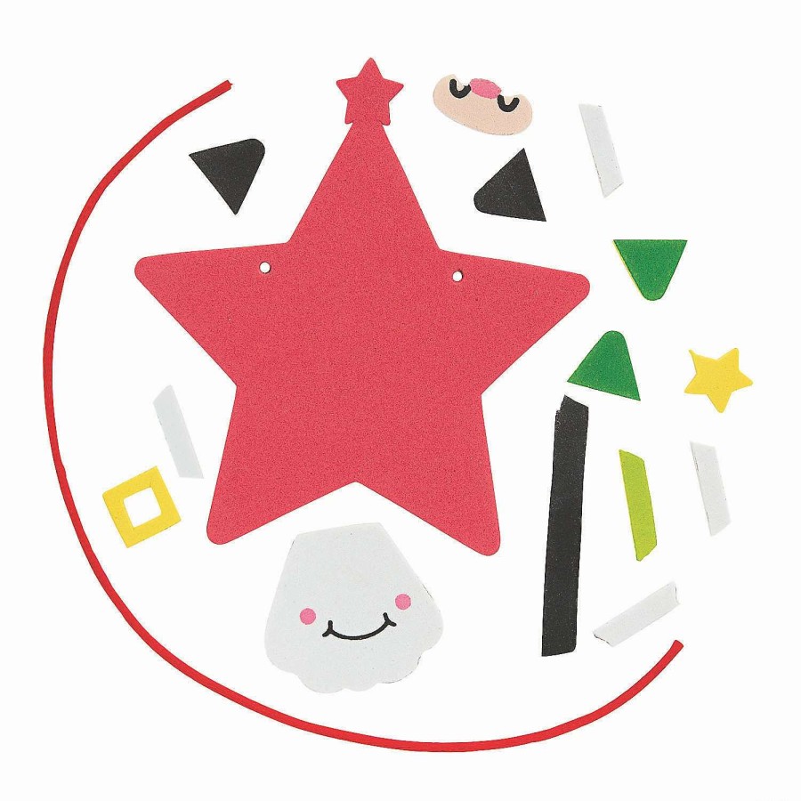 * | Star-Shaped Santa Christmas Ornament Craft Kit Makes 12