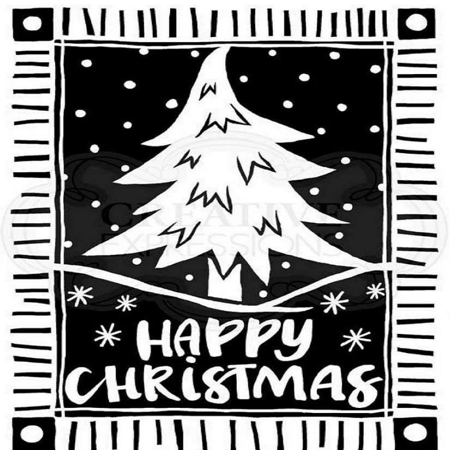 * | Woodware Craft Collection Woodware Clear Singles Lino Cut Christmas Tree