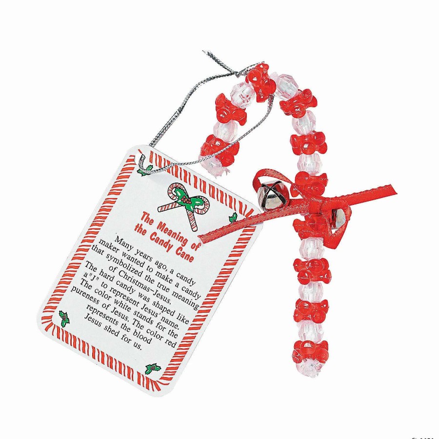 * | Beaded "The Meaning Of The Candy Cane" Christmas Ornament Craft Kit Makes 12