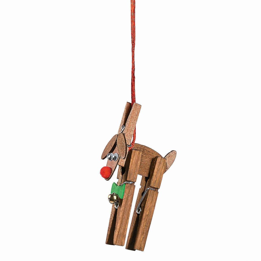 * | Reindeer Clothespin Christmas Ornament Craft Kit Makes 12