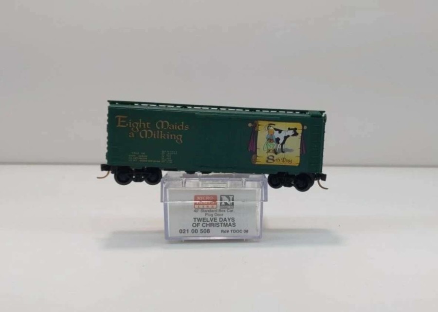 * | Micro-Trains 02100508 N Eight Maids A' Milking 40 Plug Door Christmas Boxcar #08 Ln/Box