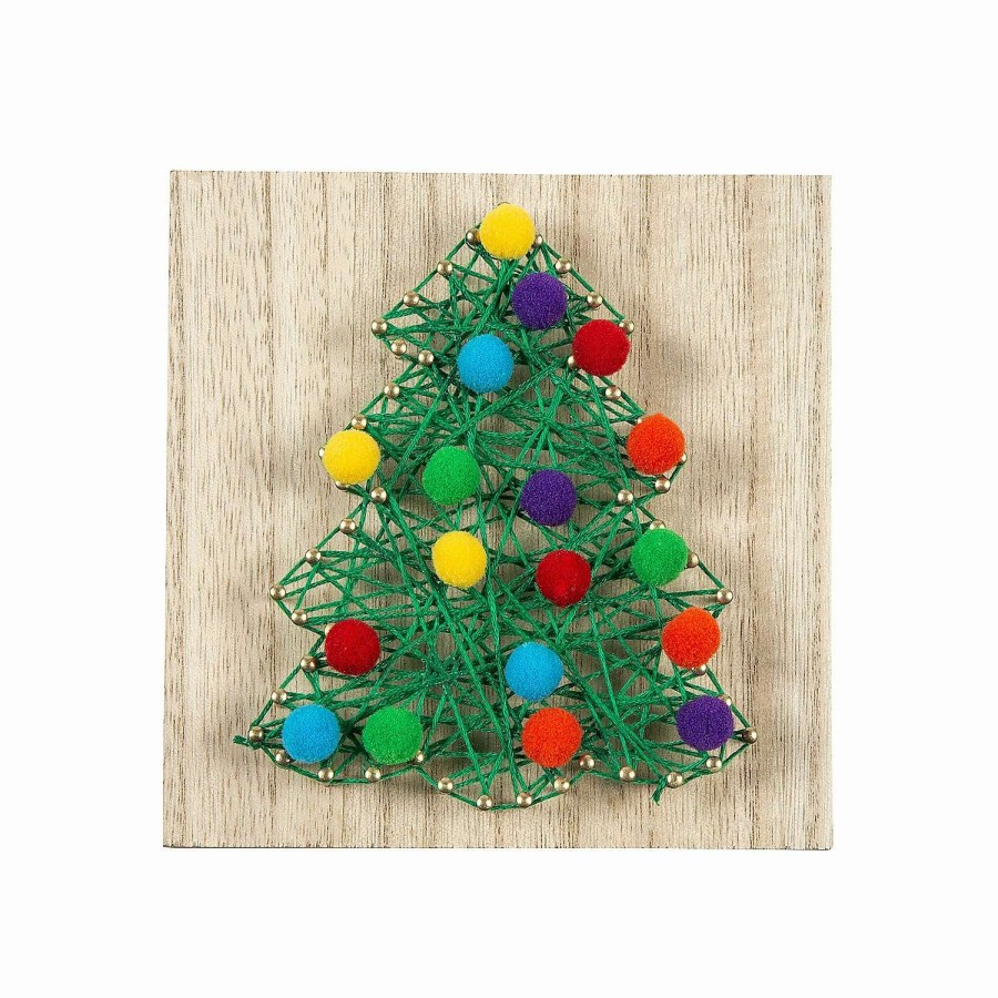 * | Christmas Tree Pom-Pom String Art Kit