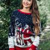 * | Vintage Santa & Reindeer Ugly Christmas Sweater For Adults