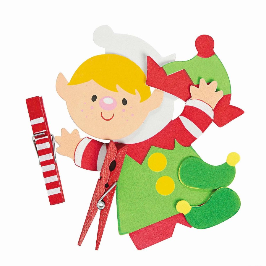 * | Christmas Elf Clothespin Craft Kit Makes 12